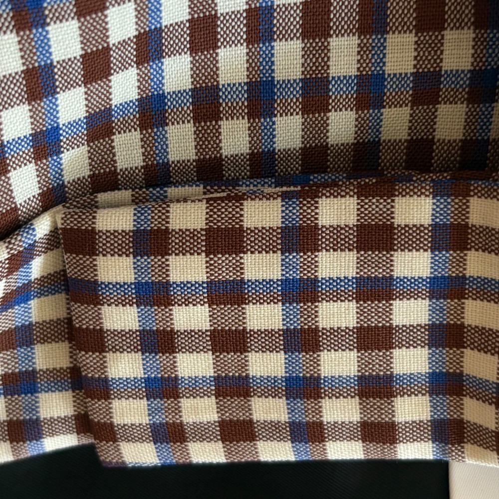 Rosie Assoulin Scrunchy Trouser Plaid Wool Maroon Pants Size 6 - Picture 13 of 16